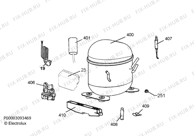 Взрыв-схема холодильника Aeg A92500HLW0 - Схема узла Cooling system 017